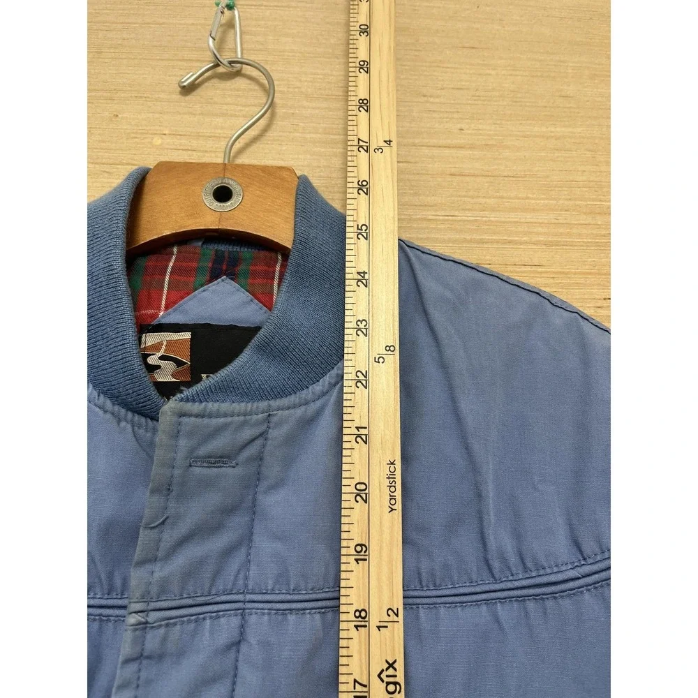 Field and Stream Jacket Mens Large Blue Quilted Plaid Lined Bomber Coat Outdoors